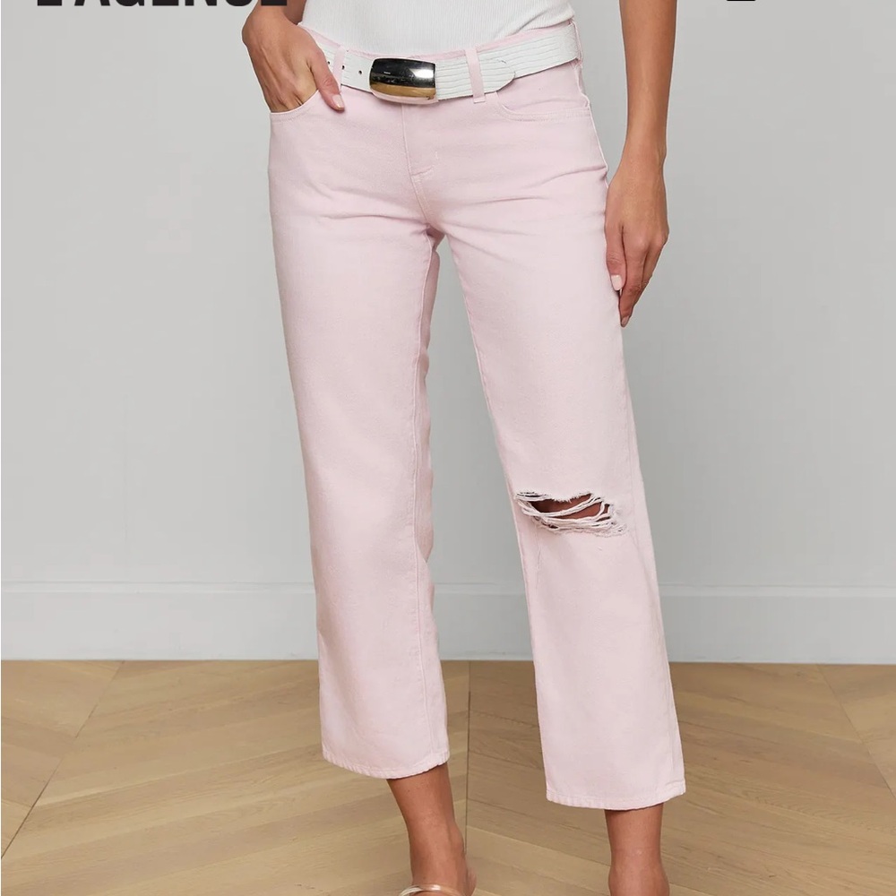 L'AGENCE Blaine Cropped Stovepipe Jean in Icy Lilac